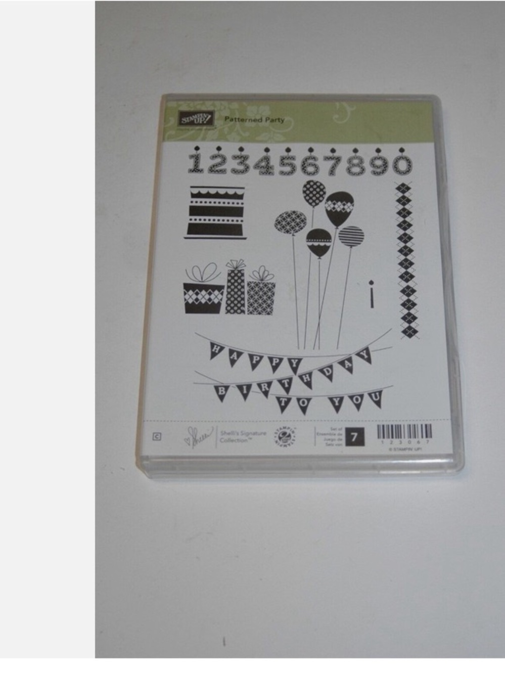 Stampin' Up "Patterned Party" stamp set in box